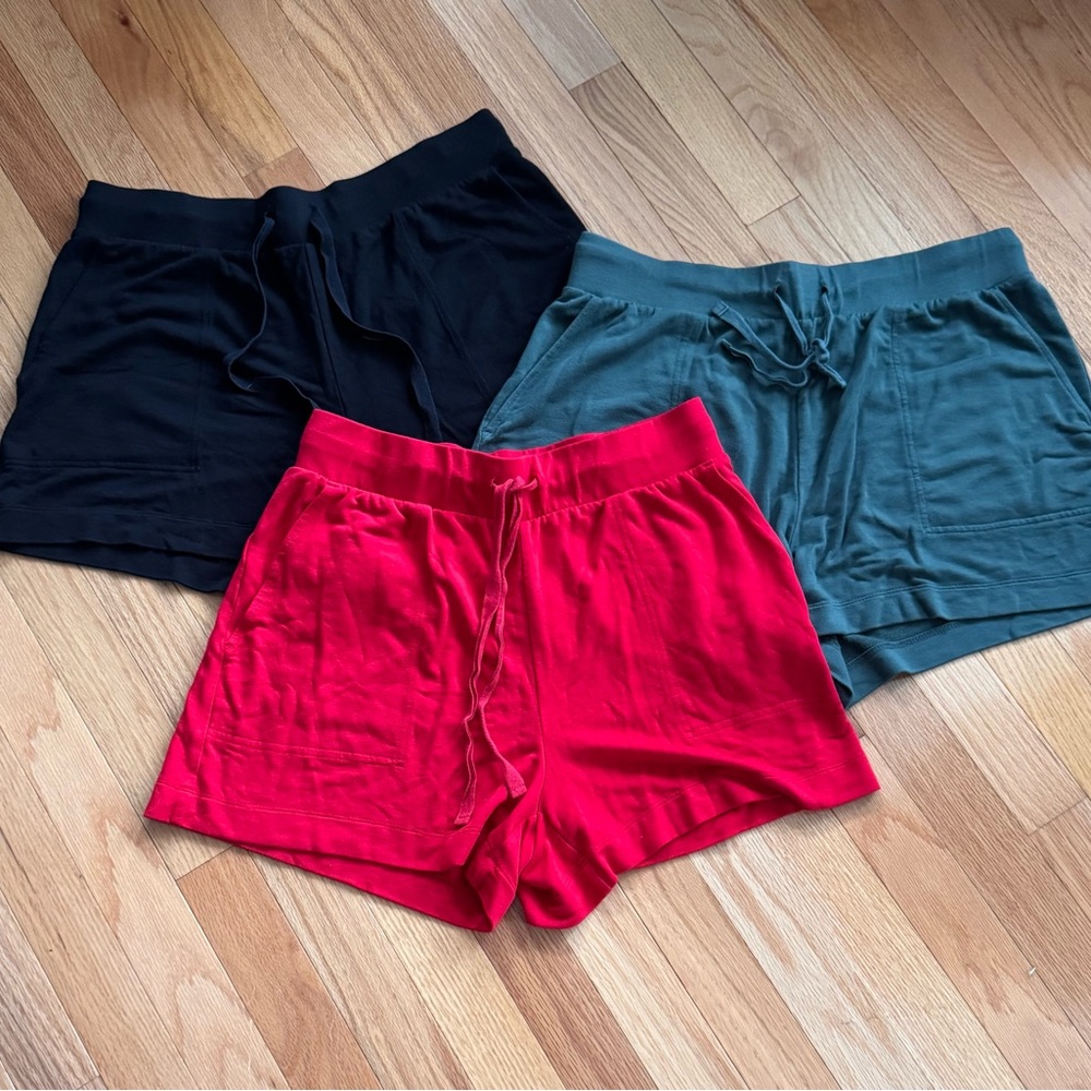 3 Lou & Grey Drawstring Lounge Sleep Shorts M High Waist Loungewear Athleisure